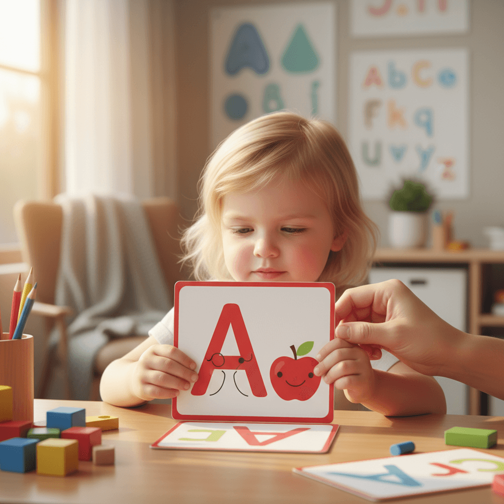 Child practicing communication outdoors